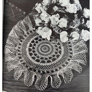 1962 Pricilla Doily Crochet Pattern A-389 SUMMER BREEZE Irish Lace 13"